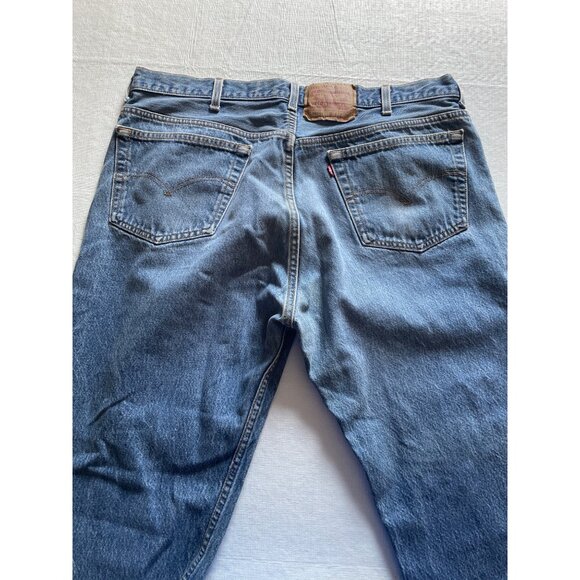 Levis 501XX Blue Denim Jeans L34 W42 Button Fly 100% Cotton Made In USA - Picture 8 of 11